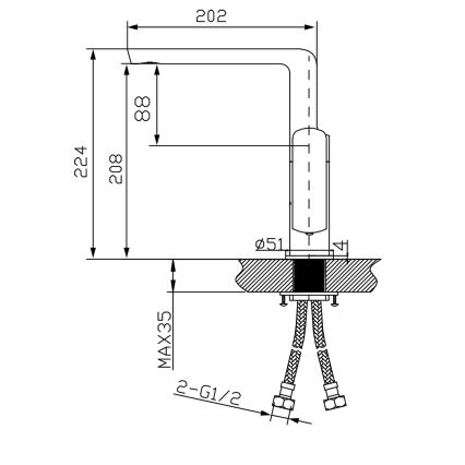 Sapho - Grifo de lavabo MIXONA 22,4 cm cromo brillante