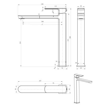 Sapho - Grifo de lavabo MIXONA, 29,8 cm, cromo brillante