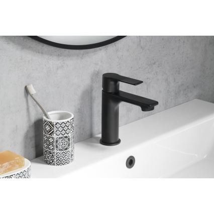 Sapho - Grifo de lavabo PAX 16,5 cm mate negro