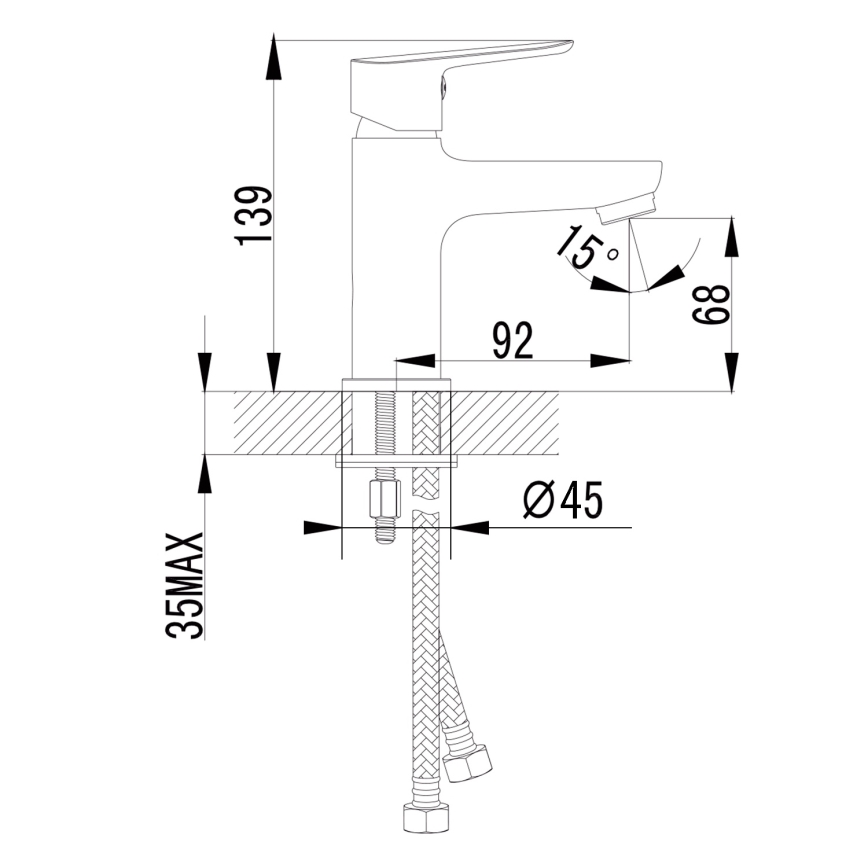 Sapho - Grifo de lavabo SMALL 13,9 cm cromo brillante