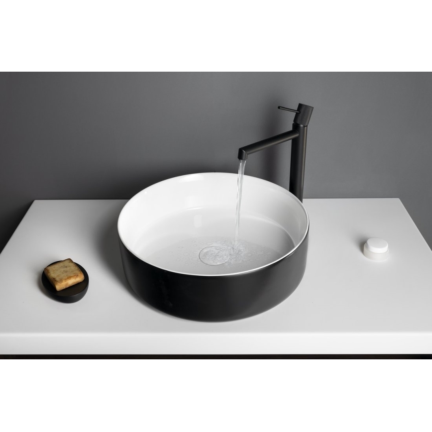 Sapho - Grifo de lavabo SOLARIS 32 cm negro mate