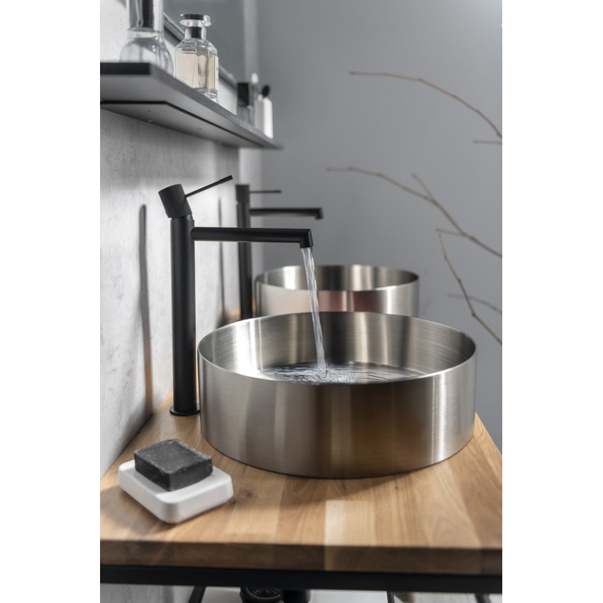 Sapho - Grifo de lavabo SOLARIS 32 cm negro mate