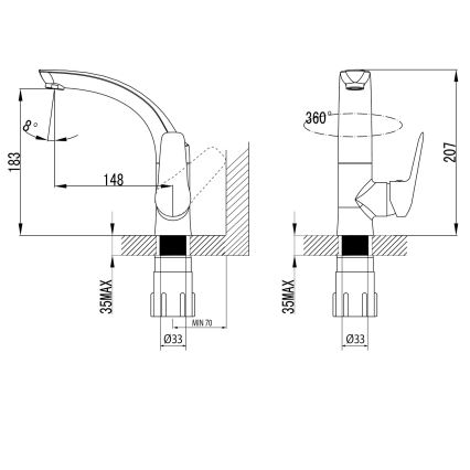 Sapho - Grifo de lavabo SOLITER 18 cm cromo brillante