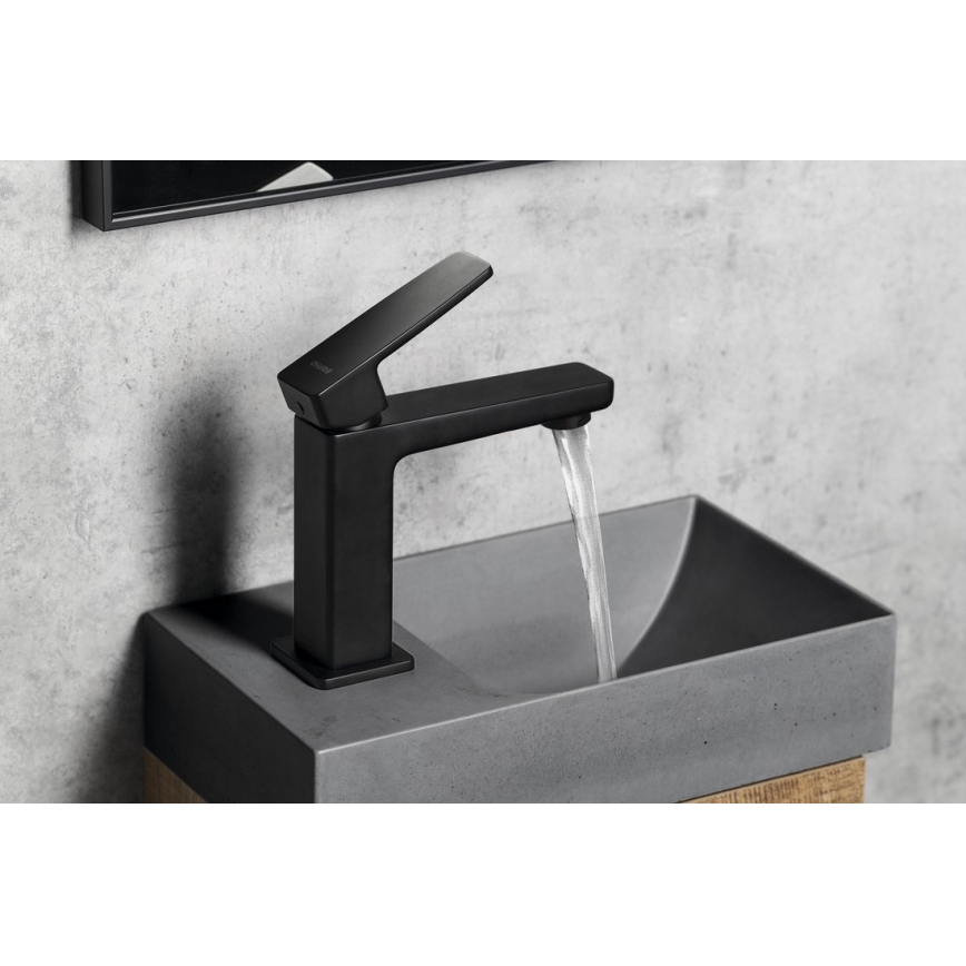 Sapho - Grifo de lavabo TURSI 15 cm negro mate