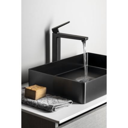 Sapho - Grifo de lavabo TURSI 28 cm negro mate