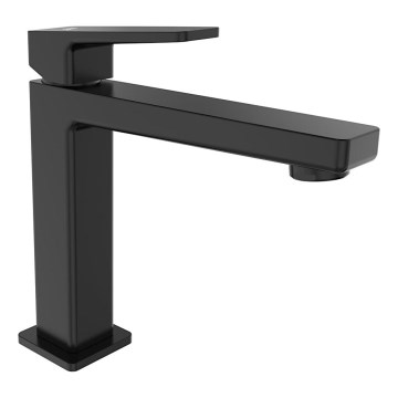 Sapho - Grifo de lavabo TURSI de 19 cm, negro mate