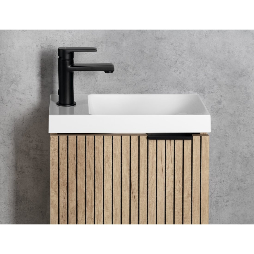 Sapho - Grifo monomando para lavabo KAI 15 cm negro mate