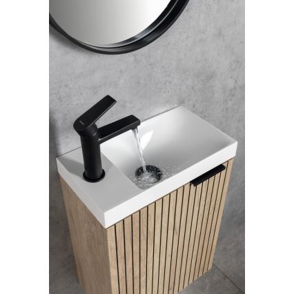 Sapho - Grifo monomando para lavabo KAI 15 cm negro mate