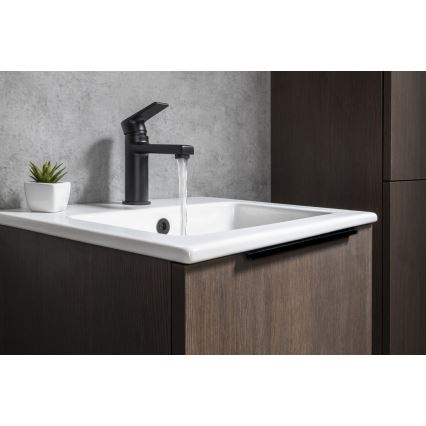 Sapho - Grifo monomando para lavabo KAI 15 cm negro mate