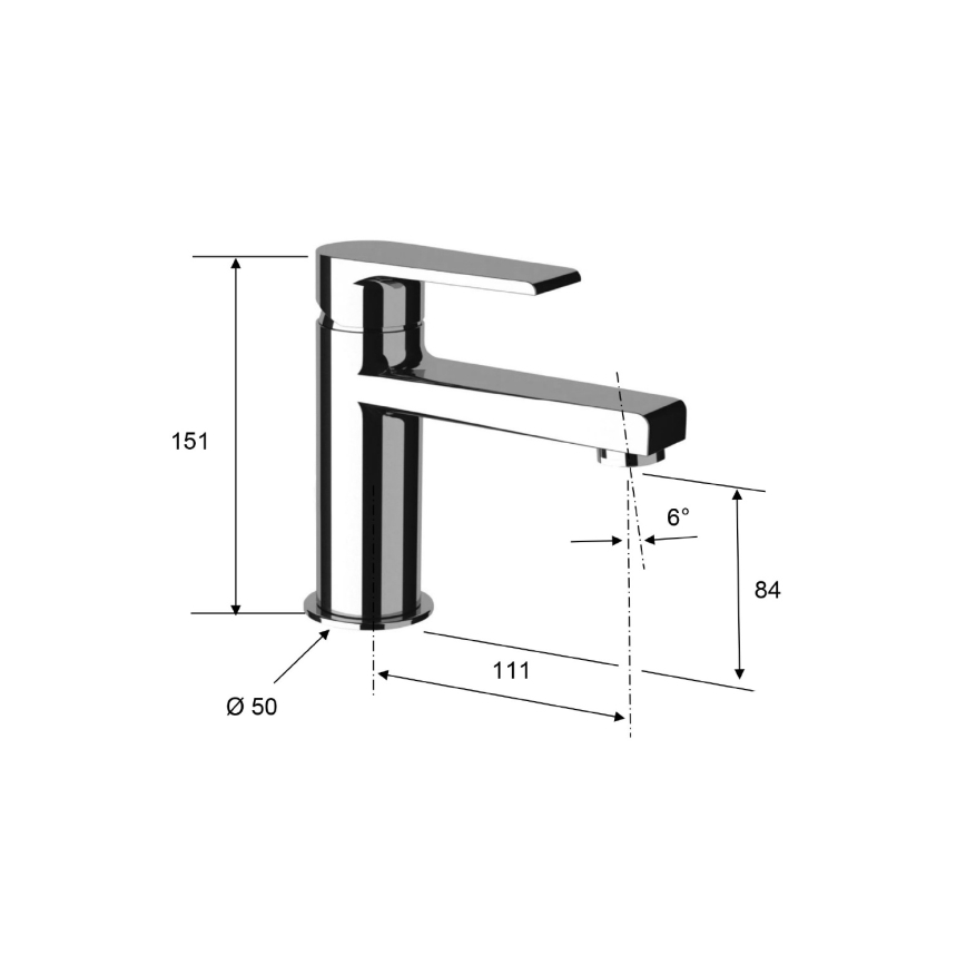 Sapho - Grifo monomando para lavabo KAI 15 cm negro mate