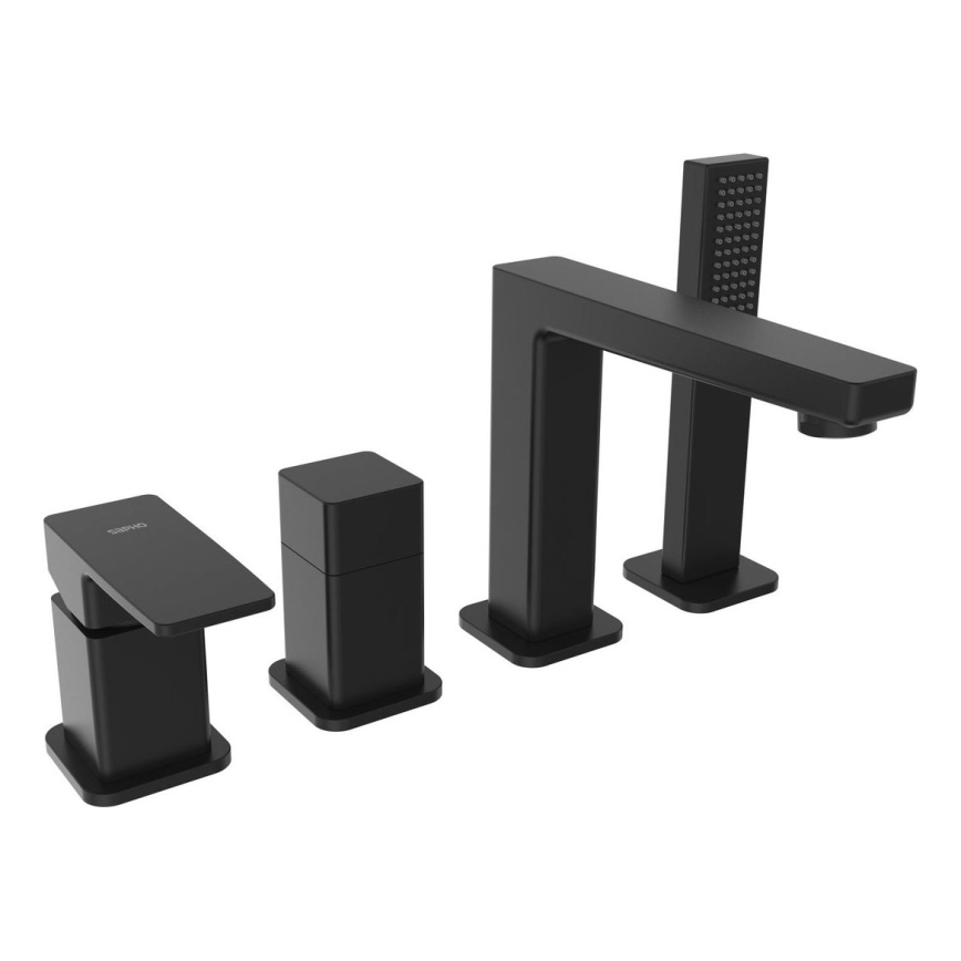 Sapho - Grifo para bañera de 4 orificios TURSI negro mate