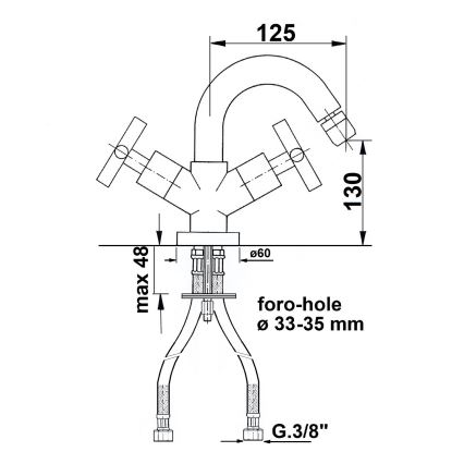 Sapho - Grifo para bidé AXIA cromo brillante