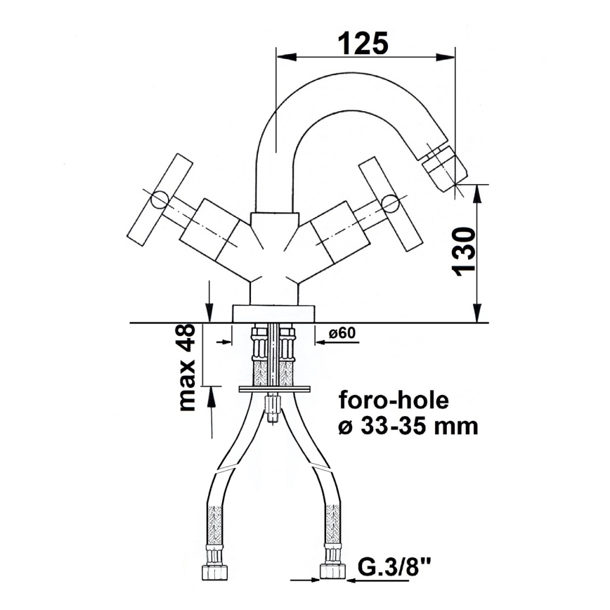 Sapho - Grifo para bidé AXIA cromo brillante
