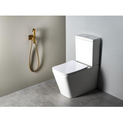 Sapho - Grifo de bidé con ducha para instalación empotrada CUBEMIX oro mate