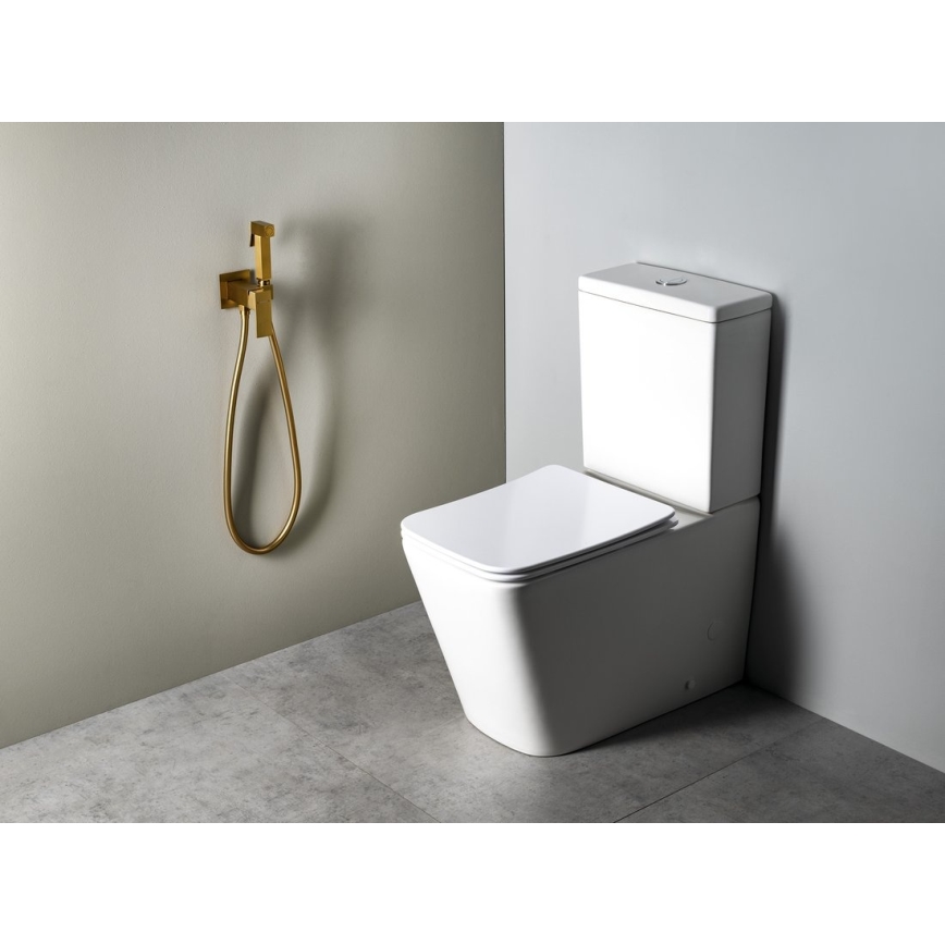 Sapho - Grifo de bidé con ducha para instalación empotrada CUBEMIX oro mate