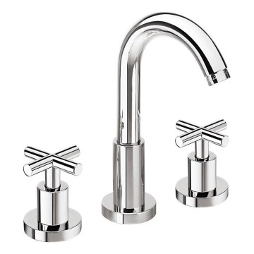 Sapho - Grifo para lavabo de 3 orificios AXIA, 23,8 cm, cromo brillante