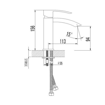 Sapho - Grifo para lavabo GINKO 15,6 cm cromo brillante