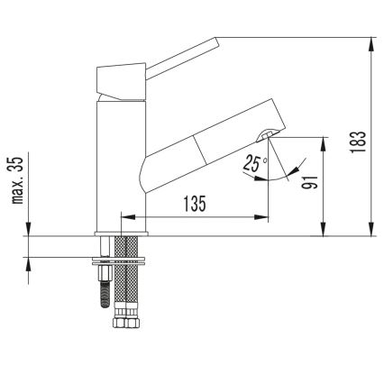 Sapho - Grifo para lavabo SOLITER 18,3 cm, cromado brillante