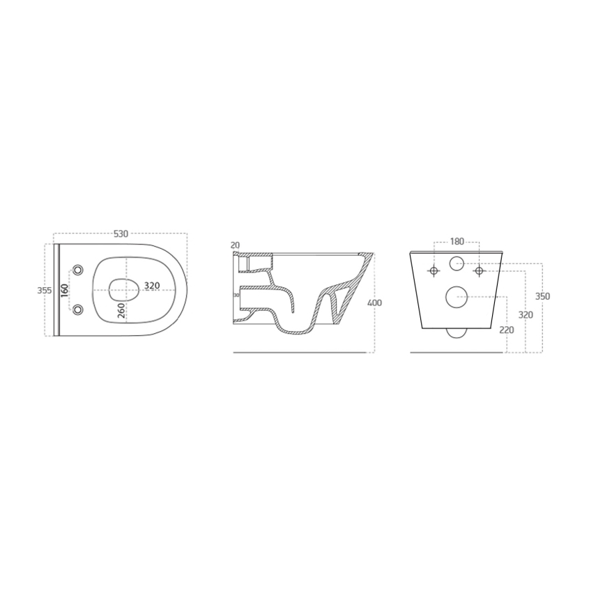 Sapho - Inodoro suspendido AVVA cerámica/negro