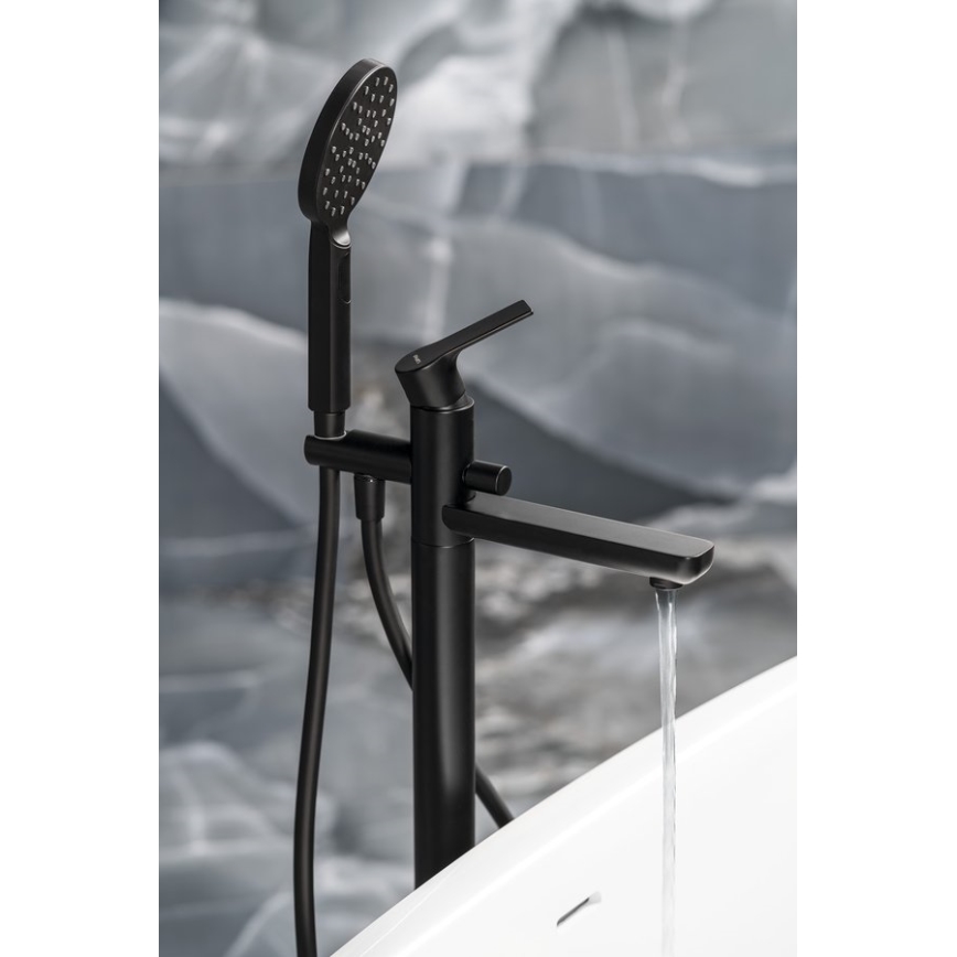 Sapho - Juego de bañera con grifería PAX, negro mate