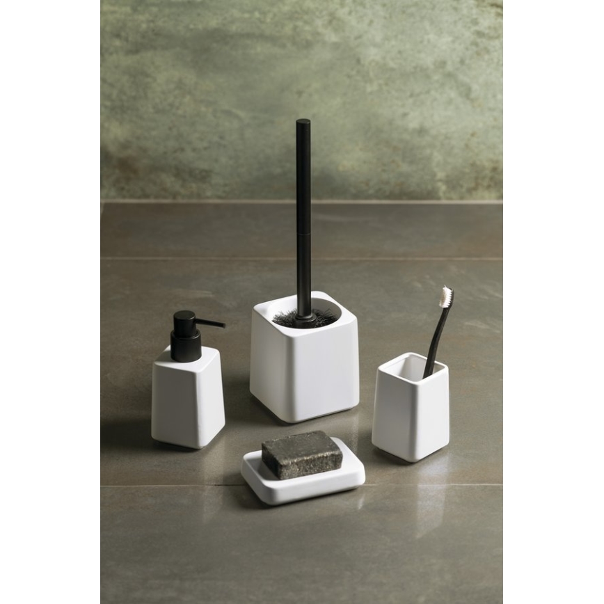 Sapho - Juego de baño 4 piezas blanco/negro