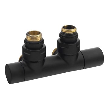 Sapho - Juego de válvulas de conexión TWIN para instalación central, negro mate