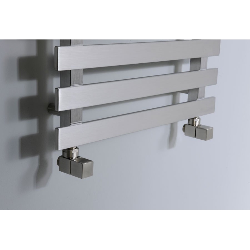 Sapho - Kit de conexión para válvulas angulares CUBE, 2 piezas, acero inoxidable cepillado