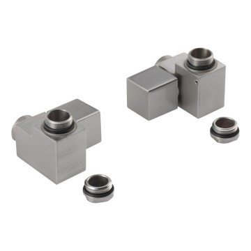 Sapho - Kit de conexión para válvulas de esquina CUBE COMBI, 2 piezas, derecha / acero inoxidable mate
