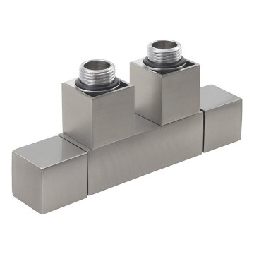 Sapho - Kit de válvulas para conexión central CUBE TWIN, acero inoxidable mate