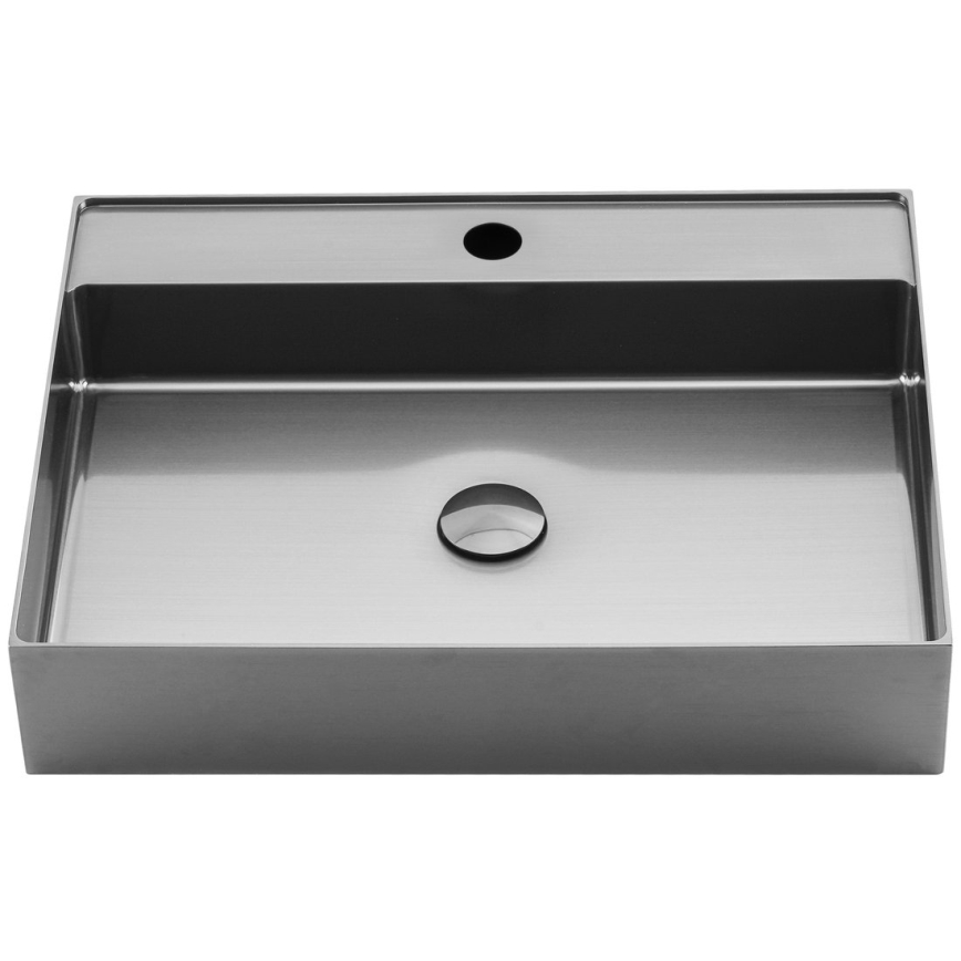 Sapho - Lavabo de encimera AURUM 55x42 cm acero inoxidable cepillado