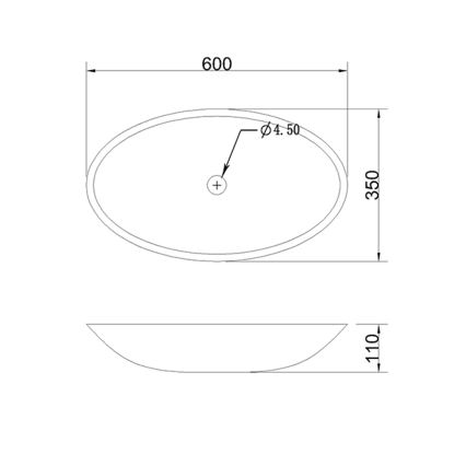 Sapho - Lavabo de encimera BLOK 60x35 cm marquin/negro mate