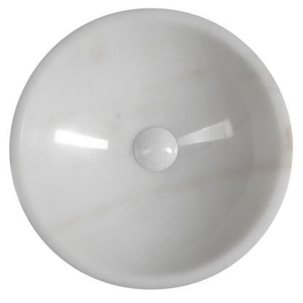 Sapho - Lavabo de encimera BLOK Ø 40 cm mármol/blanco