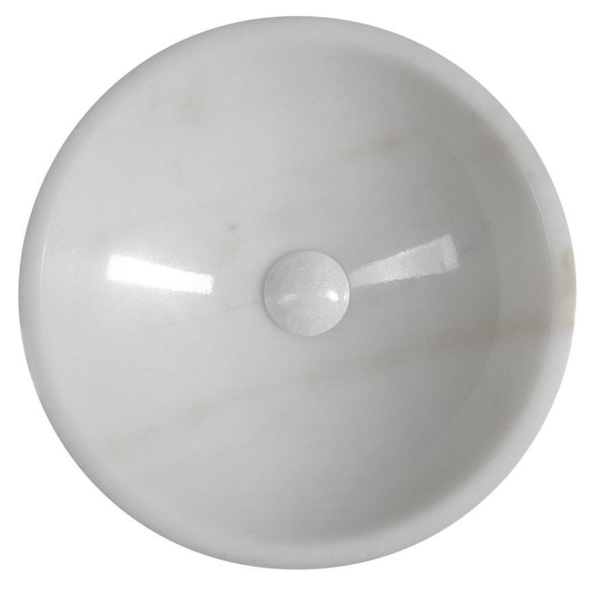 Sapho - Lavabo de encimera BLOK Ø 40 cm mármol/blanco