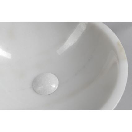 Sapho - Lavabo de encimera BLOK Ø 40 cm mármol/blanco