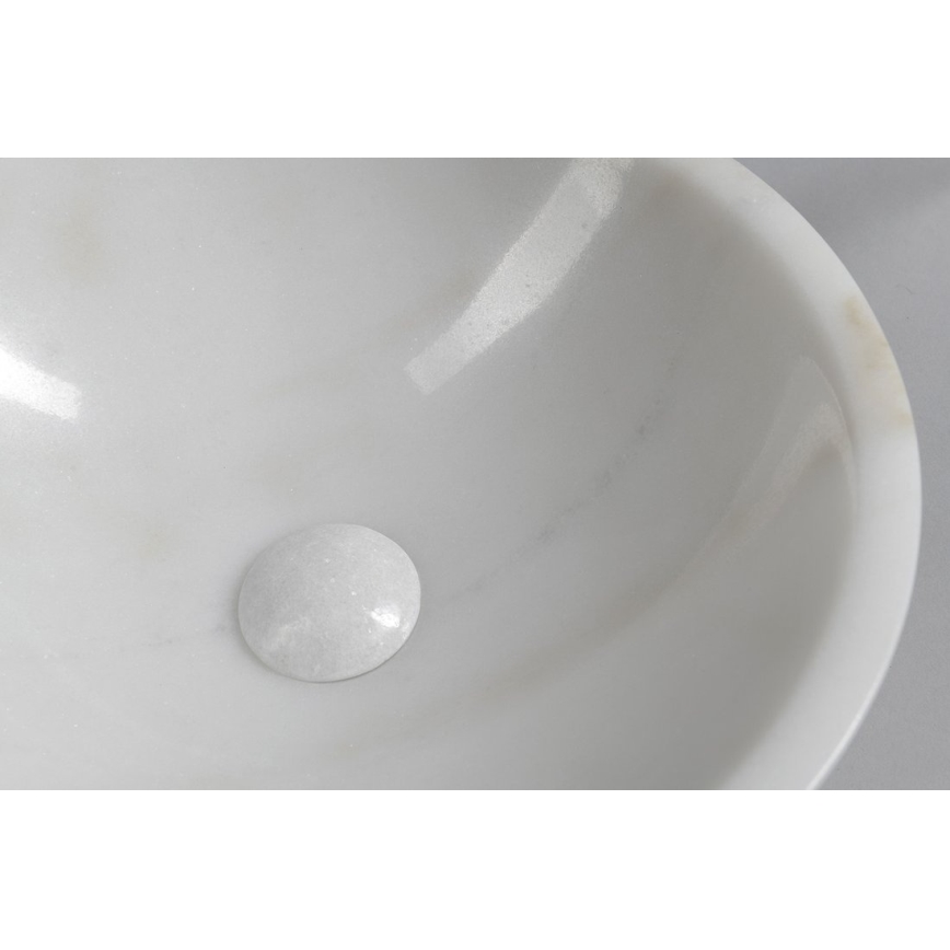 Sapho - Lavabo de encimera BLOK Ø 40 cm mármol/blanco