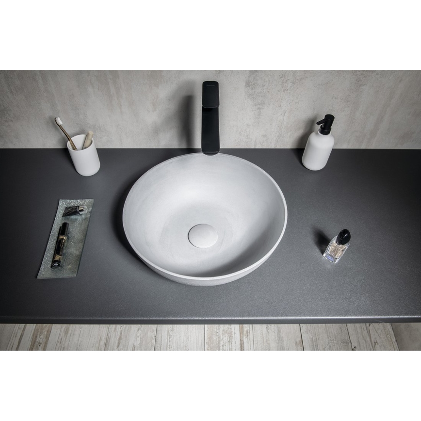 Sapho - Lavabo de encimera FORMIGO Ø 39 cm hormigón/gris mate