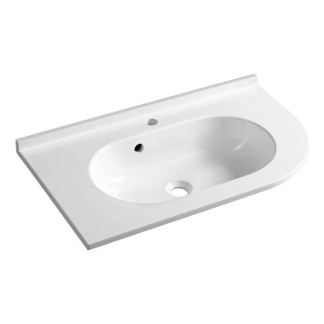 Sapho - Lavabo empotrado de esquina PULSE 75x43 cm mármol/blanco