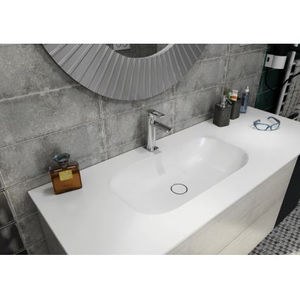 Sapho - Lavabo empotrado ROCKSTONE 67x35,5 cm blanco mate