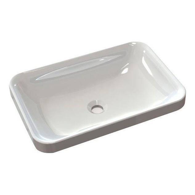 Sapho - Lavabo encastrado ASOFFI 55x37 cm mármol/blanco