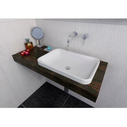 Sapho - Lavabo encastrado ASOFFI 55x37 cm mármol/blanco