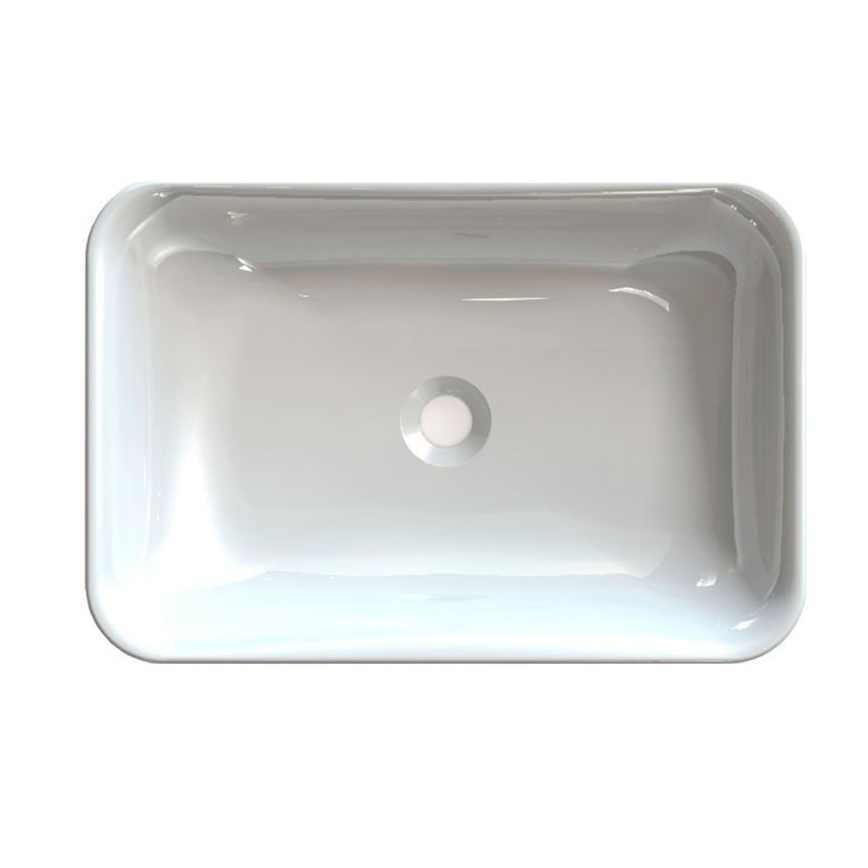 Sapho - Lavabo encastrado ASOFFI 55x37 cm mármol/blanco