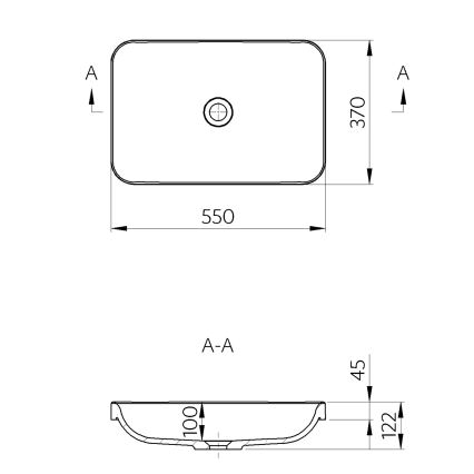 Sapho - Lavabo encastrado ASOFFI 55x37 cm mármol/blanco