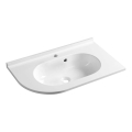 Sapho - Lavabo encastrado de esquina PULSE 75x43 cm mármol/blanco
