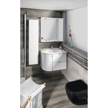 Sapho - Lavabo encastrado de esquina PULSE 75x43 cm mármol/blanco