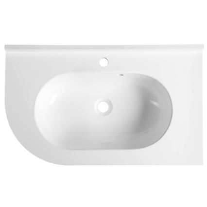 Sapho - Lavabo encastrado de esquina PULSE 75x43 cm mármol/blanco