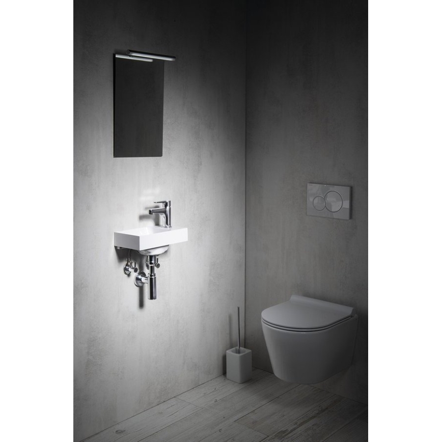 Sapho - Lavabo mural PICCOLINO 30x17 cm lado derecho/mármol fundido/blanco