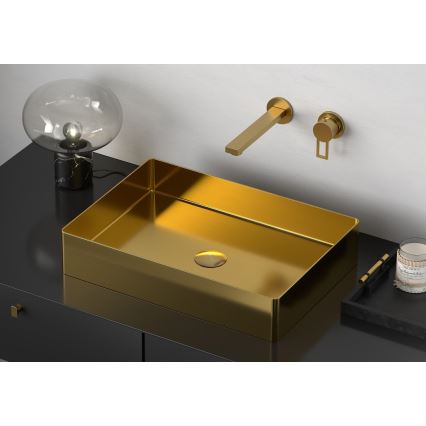 Sapho - Lavabo para encimera AURUM 50 x 35 cm, dorado mate
