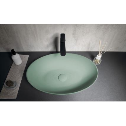 Sapho - Lavabo para encimera FORMIGO 60x40 cm hormigón/verde