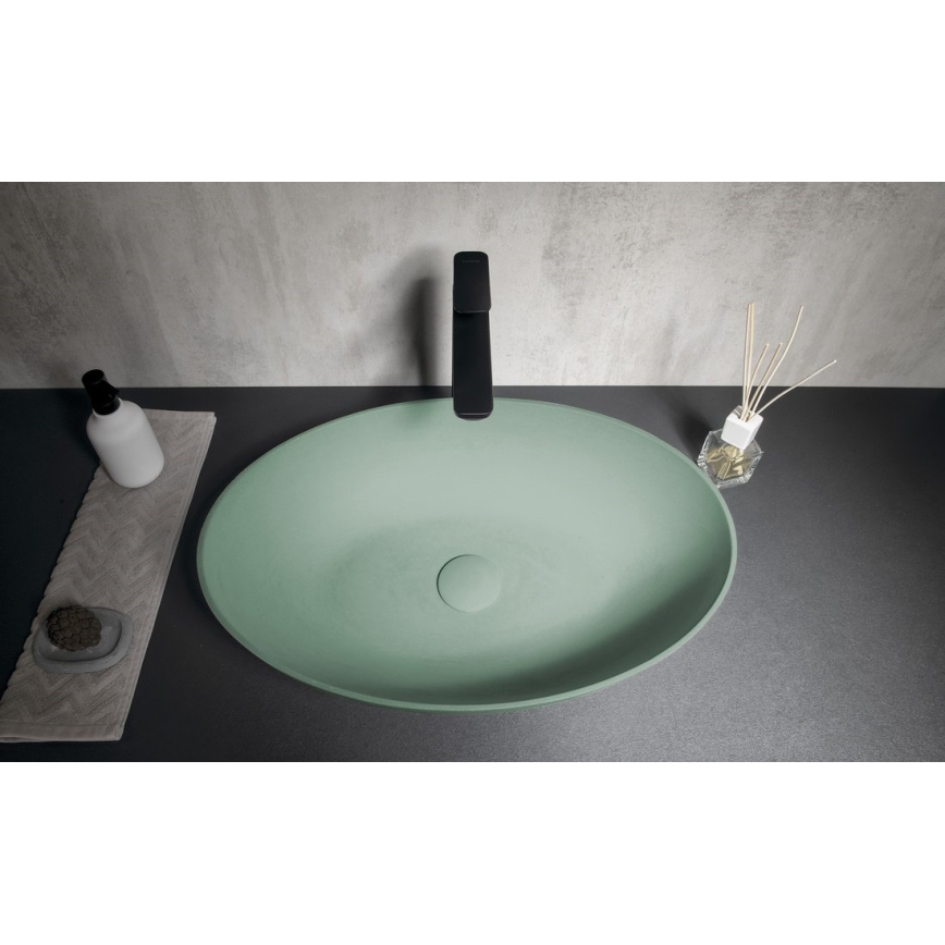 Sapho - Lavabo para encimera FORMIGO 60x40 cm hormigón/verde