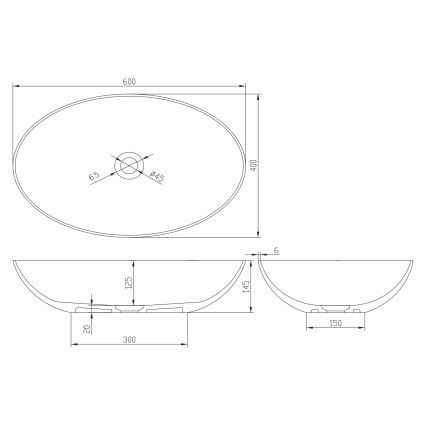 Sapho - Lavabo para encimera FORMIGO 60x40 cm hormigón/verde